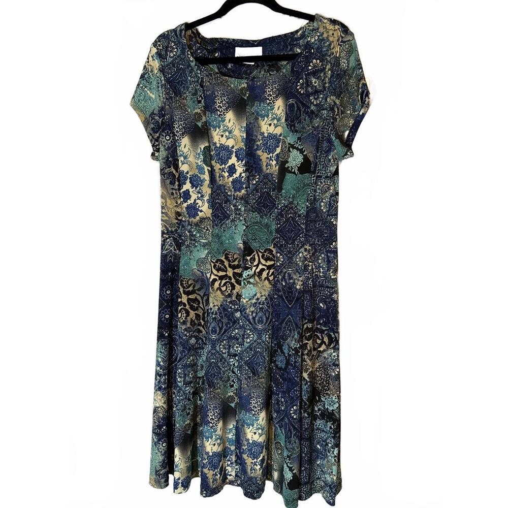 NorthStyle Blue and Green Patterned Dress Size 12